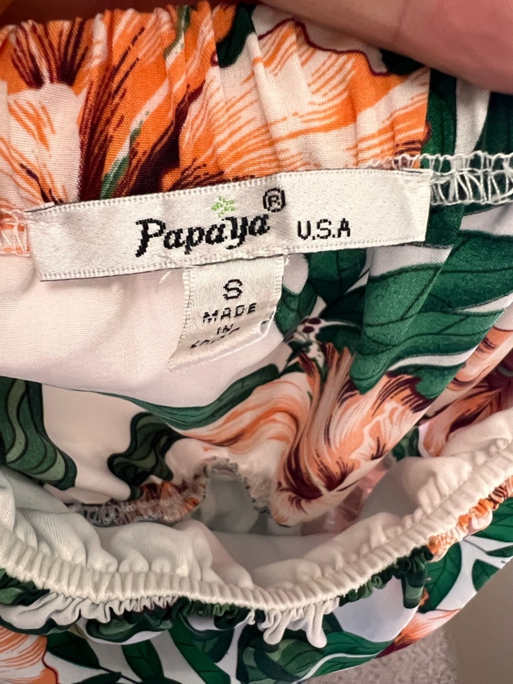 Papaya Tropical Floral Strapless Jumpsuit Wide Leg Resort Vacation Small - Picture 6 of 7